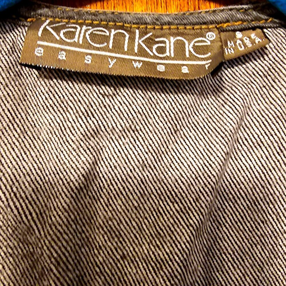 Karen Kane Women's Embroidered Black Denim Vest With Floral Design Size S 100% C - Picture 7 of 10